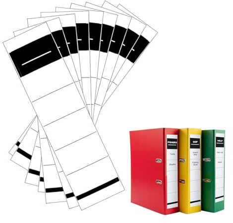 100 Stück Ordnerrücken Selbstklebend,Ordner Etiketten Selbstklebend Breit Ordnerrücken Aufkleber Weiß Ordner Rückenschilder Selbstklebend 5.4 * 19cm für 8 cm Breit Ordner