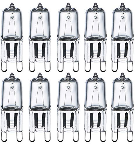 Comyan G9 Halogen Light Bulbs 230V 33W (34W) 2800K Warm White Clear G9 Capsule Bulb Dimmable, 10Pack