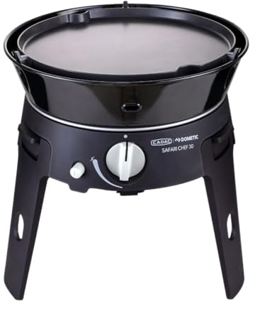 CADAC - Safari Chef 30 LP Deluxe - Tragbare Grills - GreenGrill-Keramikbeschichtung – inkl. Tragetasche - Campingplatz - 50mBar - BBQ-Must-Haves