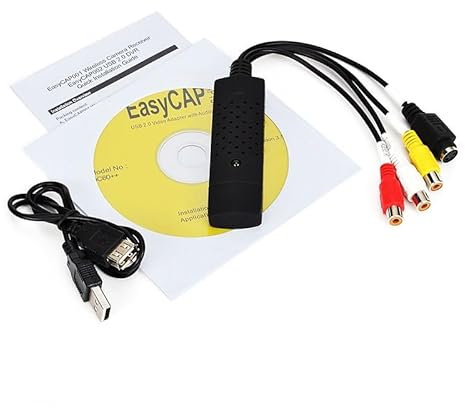 Multibao New USB 2.0 VHS Tape to PC DVD Audio Video Capture Card Converter Adapter for Editing, Hi8 VHS to DVD, Digitize for Mac and Windows 10, MAC Windows Vista Compatible