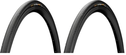 Continental Cubierta Carretera Ultra Sport III Negro-Medidas: 700 x 28 Neumáticos para Bicicleta, Adultos Unisex (Paquete de 2)