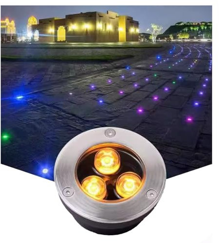 Landscape Lights - Ultra-Thin Underground Lamp - Floor Light Spotlight, Outdoor Recessed Spot Light, 3W Garden Courtyard Lawn Garden Ground Lamp, IP65 Outdoor Waterproof Ground Spotlight(Red,C-12V)