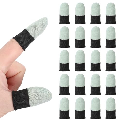 PATIKIL Manchon De Doigt pour Jeux Mobiles, 20 Manchons De Doigt pour Manette, Vert Prairie