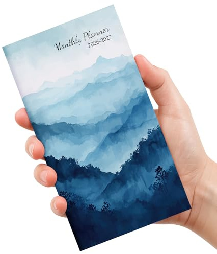 2026-2027 Pocket Calendar for Purse, Two-Year Monthly Planner from Jan 2026 to Dec 2027, Compact Mini Planner for On-the-Go Scheduling and Quick Notes, Mountain