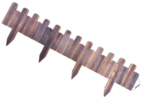 TOYANDONA Bordura da Giardino in Legno Antidegrado 120 Cm, Recinzione Decorativa per Aiuole e Prato, Recinzione Divisoria Flessibile per Cortile e Giardino, Kit Bordatura Esterna Facile