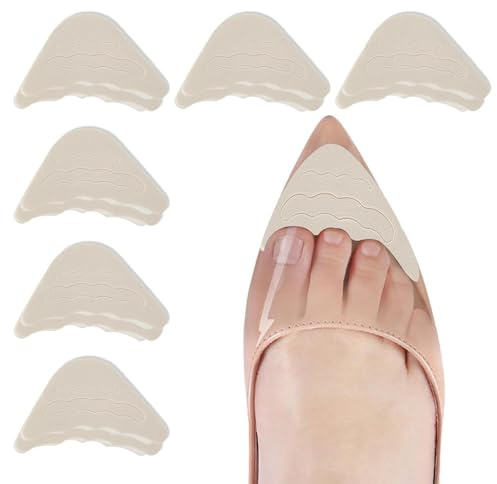 6 Pairs Soft Foam Toe Filler Inserts Shoe Fitters for Too Big Shoes & Boots | Unisex anti-slip adjustable build, fits high heels, flats & sneakers; cushions forefoot for secure, comfortable all-day wear