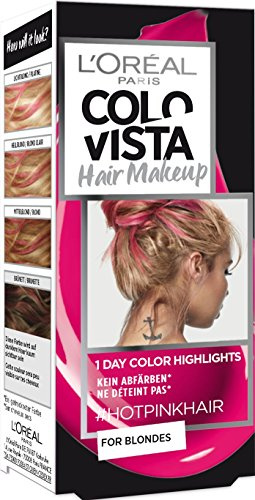 L'OrÃal Paris L'Oréal Paris Colovista Hair Makeup 1 day-color-Highlights 9 capelli rosa caldo