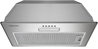 FIREGAS 52cm Integrated Cooker Hood, Built-in Cupboard Canopy Extractor Hood, Duct/Recirculating Extractor Fan Kitchen with LED Light, Reusable Aluminum Filter, Included C110 Carbon Filters, Silver