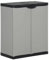 vidaXL Mülltonnenbox Mülleimer Mülltonne Kunststoffschrank Mülltonnenverkleidung mit Einlegeboden Müllbeuteln Grau Schwarz 68x40x85cm PP