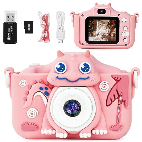 OSDUE Kids Camera, 2.0 Inch Screen 1080P HD Kids Digital Camera with 32GB Card,Shockproof Childrens Camera Toy Gift for Boys Girls 3 4 5 6 7 8 9 10 11 12 Year Old