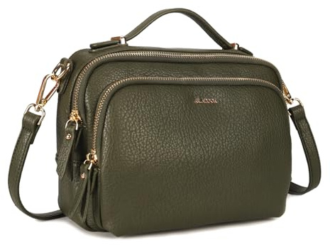 Gladdon Umhängetasche damen,Schultertasche mit Reißverschluss, Crossbody Tasche, Leder Handtasche Klein, Womenswear…