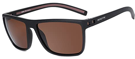 ZENOTTIC Sonnenbrille Herren Polarisiert Leichte TR90 Rahmen UV400 Schutz Quadrat Sonnenbrille