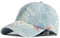 Basecap Herren Floral Denim Baseball Cap Hut Frauen Mode Blume Trucker Caps Denim Jeans Frauen Tragen Kappe Frauen Coole Hut Kappen Für Frauen, Hellblau, 56-60 cm