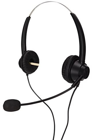 H360D-PC-telefonheadset, Dubbla 3,5 Mm Mobiltelefonheadset, PC-headset med Brusreducerande Mikrofon, för Office Telemarketing Call Center, Etc