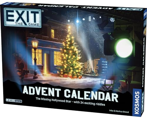 Thames & Kosmos EXIT: Advent Calendar - The Missing Hollywood Star, Escape Room Card Game, Family Games for Game Night, Holiday Season Games for Adults and Kids, for 1+ Players, Age 10+