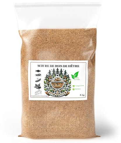 Serrín de Haya 4 kg para Ahumado en Frío – 100% Natural – Ideal para Carne, Pescado, Barbacoa – Compatible con Generador de Humo – Guía en PDF Incluida