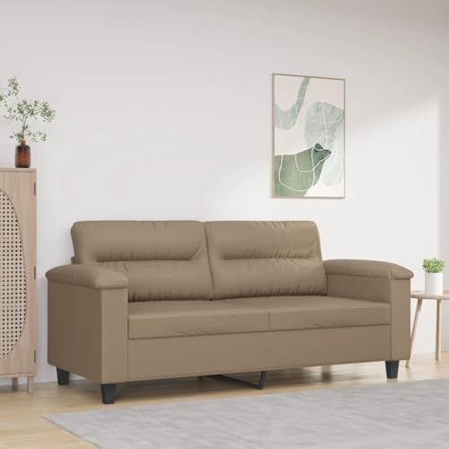 Gecheer Divano a 2 Posti Cappuccino 140 cm in Similpelle