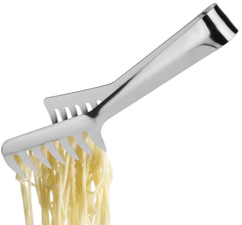 Pinze per pasta in acciaio inossidabile – Pinza da servizio per spaghetti in acciaio inossidabile – Paletta per spaghetti per – Paletta per pasta dal design confortevole – Pinze da cucina