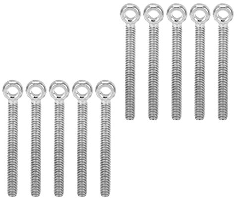 Perno de Argolla, Ganchos de Tornillo de Perno de Argolla de Acero Inoxidable 304 Ganchos de Tornillos M6x60 de Acero Inoxidable 10 Piezas Pernos de Argolla para Apretar la