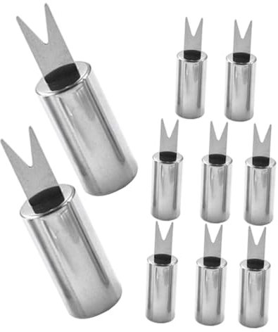 Alipis 10 Pezzi Forchetta per mais barbecue trattare i bastoncini contenitori di mais dolce bastoncino di mais spiedino per barbecue porta pannocchie di mais Acciaio inossidabile Silver