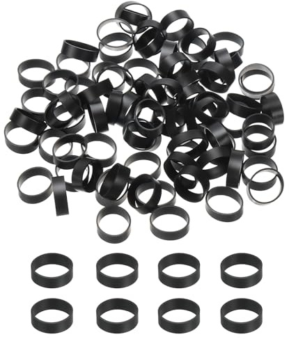 PATIKIL Silikongummiband buntband 1,8 cm, 80 st platt gummi elastiskt band för kontorsmaterial hem sladdomslag, svart
