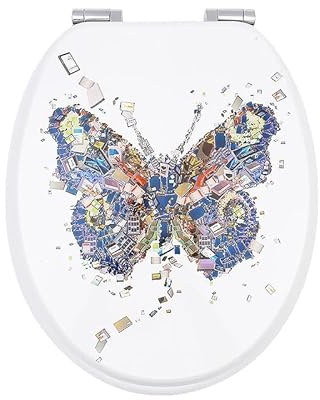 Fanmitrk WC Sitz mit Absenkautomatik, MDF Holzkern Toilettendeckel, Hochwertiger Klodeckel Stabil und Wackelt Nicht, Einfache Montage Toilettensitz, Klobrille mit Motiv