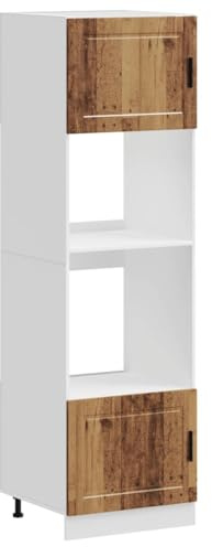 Générique Armadio a microonde da cucina in legno di ingegneria, 2 pezzi, con ampio scomparto per forno, gambe regolabili, design salvaspazio, superficie liscia facile da pulire, fissaggio