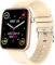 findtime Smartwatch Damen Herren Farbdisplay Fitness Tracker Schlafmonitor Pedometer Intelligente Armbanduhr Kamera Musik Sportuhr Puls Fitnessuhr Elegant Gold Eckig