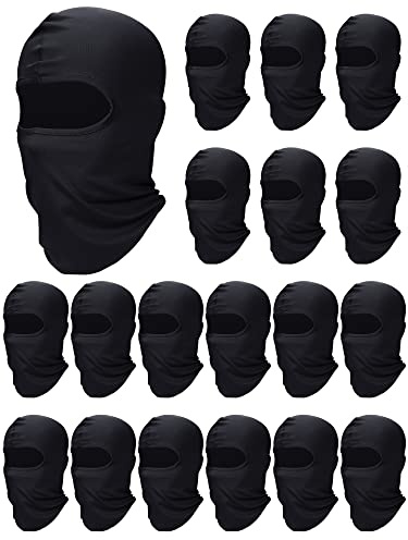 Loopeer 18 Pcs Balaclava Ski Mask for Men Full Face Cover Shiesty Mask Summer UV Protection Motorcycle Outdoor Sports Mask(Black)