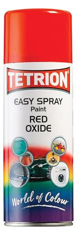 Tetrion Red Oxide Primer Spray Paint 400ml – Quick-Drying Aerosol for Metal, Wood & Plastic Surface Protection
