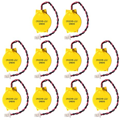 EEMB CR2016 - Batería para Ordenador (10 Unidades, 3 V, con Cable y Conector SHR, para IBM ThinkPad X1 Carbon 2nd 3rd 4th 5th 6th