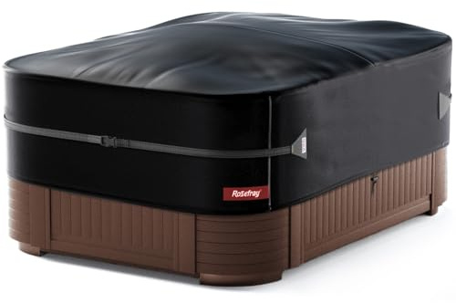 Rosefray 420D Outdoor Waterproof Square Hot Tub Cover Protector, Heavy Duty Polyester SPA Cover UV Protection Cover 85 L x 85 W x 20 H, Black