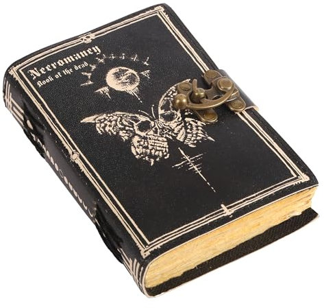 TUZECH Book of Spells läderbunden dagbok Deckle Edge papper grimoire tryckt dagbok tredje öga anteckningsbok spiral gotisk anteckningsbok antik vintage bok för män och kvinnor (The Book of Dead)