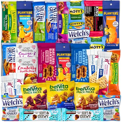 Healthy Snack Variety Box for Adults - Deluxe Assortment with Granola Bars, Nut Mixes, and Fruit Snacks for Families, Office, Gifts, and Travel (28 Count)