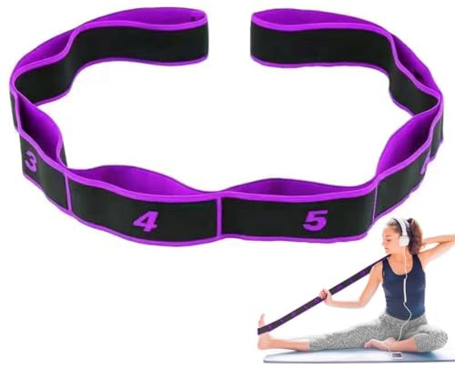 Bandas elásticas de resistencia, bandas elásticas para fitness, banda de estiramiento para yoga, cinturón elástico Ceinture Elastici, yoga, sentadillas, entrenamiento de fuerza (púrpura)