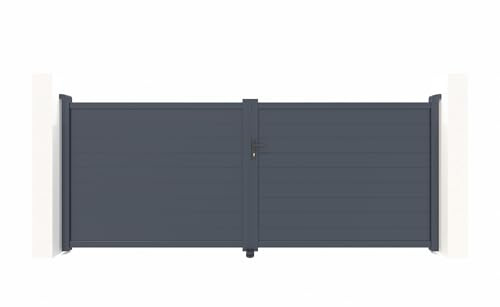 Casanoov Portail battant 4m EIGER H.160cm aluminium gris