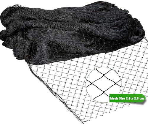 alouweekuky 10 m x 10 m Malla Antipajaros, Malla Antipalomas Negra, Red de Protección para Pájaros Protección de Plantas, árboles, Frutas, Verduras, Estanque, Control de Aves(Malla de 2.5 x 2.5 cm)