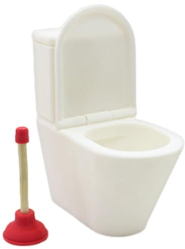 Mocoocouture Realistisches Puppenhaus Toilettensitz Abtropfgestell Figuren Set 1/12 Badezimmer Szene Dekoration Kreatives Basteln Modellprojekt Kits Puppenhaus Miniatur Toilette