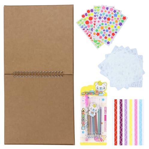1 Álbum de Fotos Scrapbook DIY, Libro de Recuerdos en Papel Kraft Marrón 20x20 cm, Álbum Fotos para Pegar y Escribir, Kit Scrapbooking, Ideal para Regalos de Boda Cumpleaños Viaje Graduación