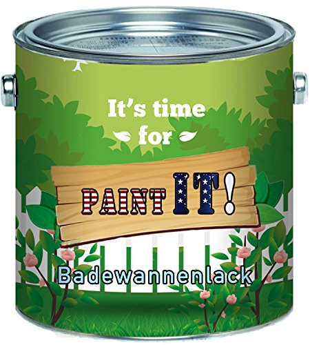 Paint IT! Revestimiento de bañera 2K, Pintura Epoxi Resistente al Agua, color a elegir, blanco puro, gris, negro, beige, imprimación y capa superior (1 L, negro)