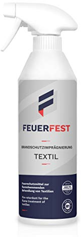 FEUERFEST® Brandschutzimprägnierung für Textilien - DIN 4102 B1-500ml - Erfüllt Standard 100 by Oeko-TEX - Flammschutzmittel, Brandschutzspray, Brandschutzmittel, Feuerschutzspray
