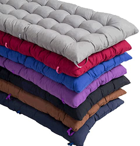 RPixc - Cuscino per panca da giardino spesso 8 cm, 2 o 3 posti, in cotone, rettangolare, per sedie a sdraio, altalena, patio, per interni ed esterni (color rojo, 110 x 40 cm)