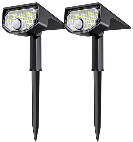 AloftSun Solar Motion Sensor Outdoor Lights,Waterproof Motion Sensor Spot Lights- 30 LED/3 Modes Solar Powered Spotlights,Landscape Lighting for Yard and Garden, Cool White,2 Pack