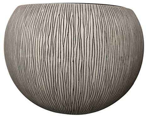 Blumentopf Kugel Fiberstone Betonoptik grau rund 60 cm für innen und außen