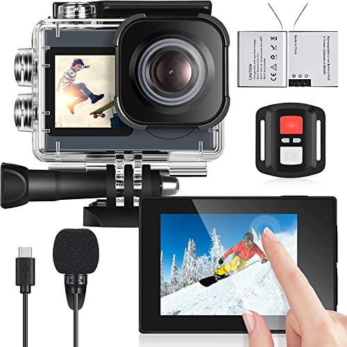 icefox Action Cam 4K 60FPS 20MP, Unterwasserkamera mit EIS, 5-fachem Zoom, WLAN-Fernbedienung, Action Cam Wasserdicht App zur Video- und Fotobearbeitung, ideal zum Radfahren, Tauchen und Schwimmen