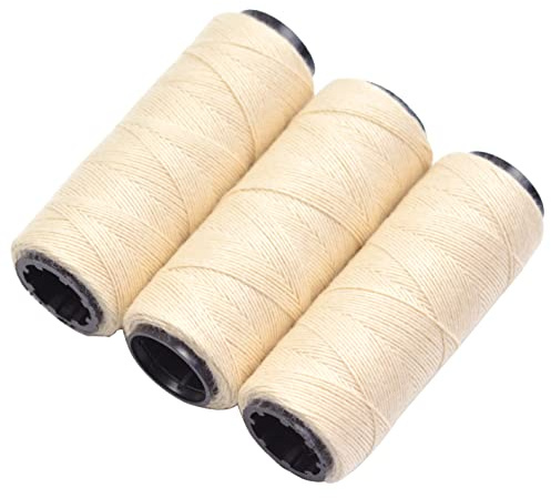 3 Rolls Sewing Threads Weaving Thread for Making Wigs Hand Sewing Hair Weft DIY (Beige)