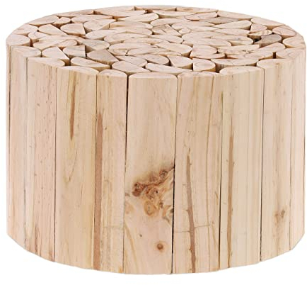 Relaxdays Blumenhocker, Holz, rund, naturbelassen, für Blumentöpfe, Pflanzkübel, Blumenständer HxD: 20 x 30 cm, Natur