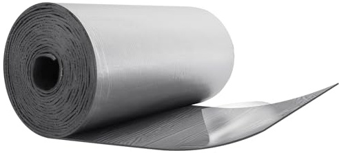 Isolant Thermique auto-adhésif 0.5x10M, Tapis d'isolation acoustique Anti Chaleur en caoutchouc et en Aluminium Parfait pour Voiture, Porte, Mur(7mm Épaisseur)