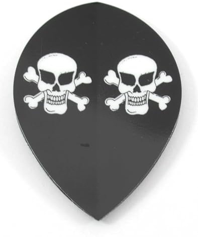 US Darts 5 Sets (15 Flights) Skulls Pear Shape Dart Flights - 75 Micron