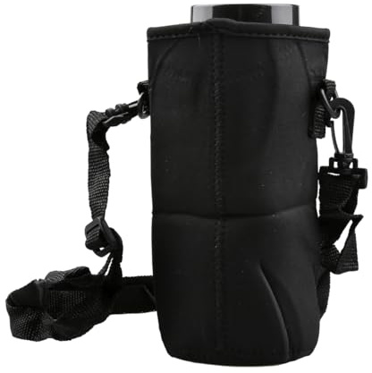 Tabanzhe Water Bottle Bag,Adjustable Bottle Holder Pouch with Shoulder Strap,Portable Water Bottle Carrier for Camping Hiking Outdoor Activities(Black)